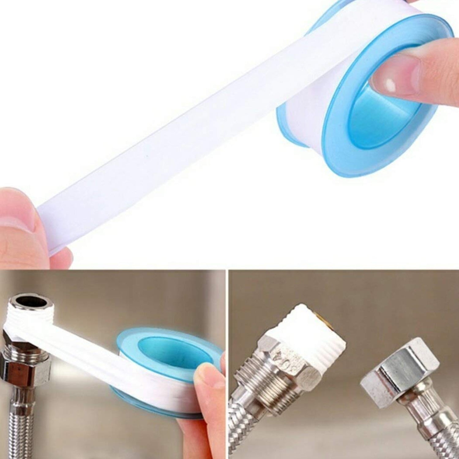7097 Teflon Tape for Pipe Fittings, Plumbing,Water Tap, Ro Tap etc. Tape for All Purpose of Sealing Thread (10mm x 80 Cm ) DeoDap 7097 Teflon Tape for Pipe Fittings, Plumbing,Water Tap, Ro Tap etc. Tape for All Purpose of Sealing Thread (10mm x 80 Cm ) DeoDap